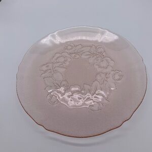COPY - Vintage Arcoroc Luminarc Rosalin Pink Glass Dinner Plate Textured Floral…